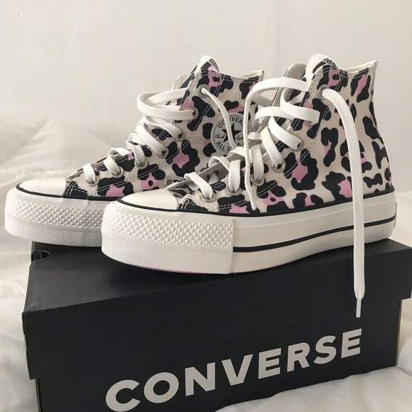 converse platform pink leopard